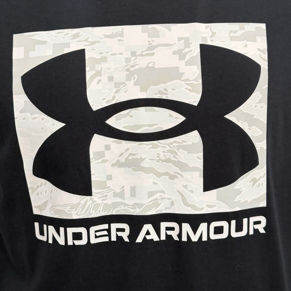 Under Armour Graphic Logo Tee Black Athleisure Streetwear Gym Y2K Sport SZ S - Picture 5 of 7